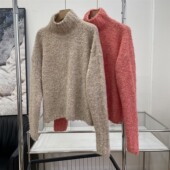 时尚 宽松小众秋冬设计感2025年复古圆领套头毛衣J