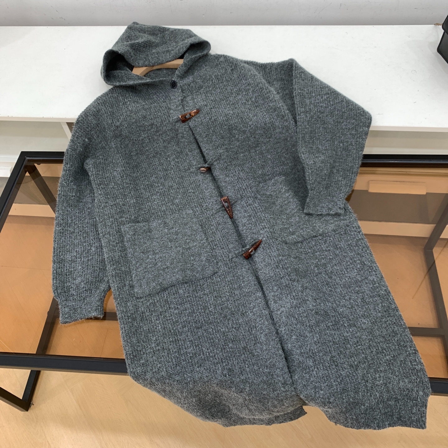 毛衣长款外套开衫连帽时尚冬季显瘦2025休闲复古女 K#4