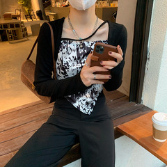 Two pieces of irregular clavicle revealing chiffon shirt