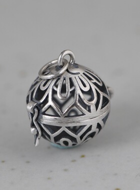复古风银吊坠手工可打开香囊