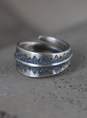 古银铺S925复古做旧工艺戒指女款