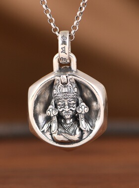 扎基拉姆复古做旧银吊坠纯银女款