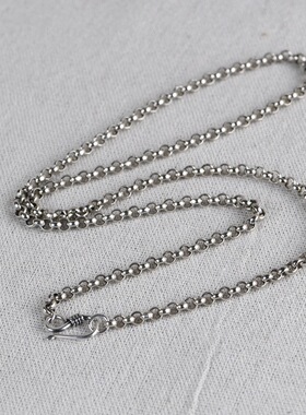 纯银复古圆环男女款珍珠链毛衣链