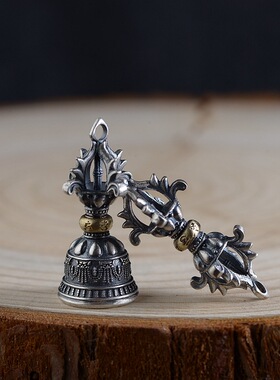 复古六字真言金刚杵吊坠手工编绳