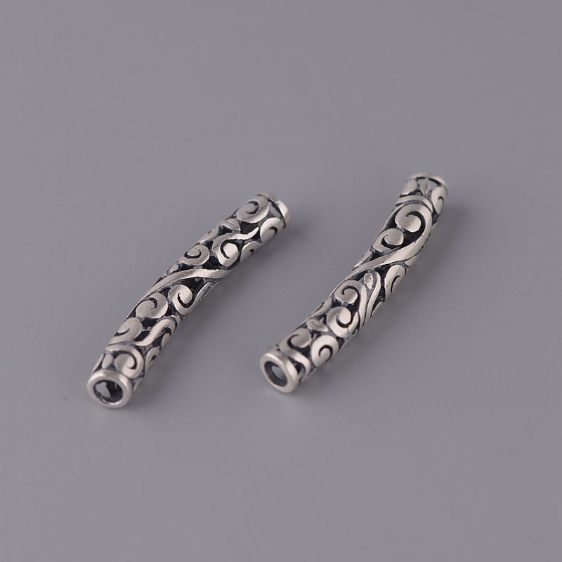 古银铺 s925银复古 女款时尚项圈弯管吊坠 泰银手链配饰配件