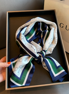 丝绸春季韩版装饰印花飘带小领巾