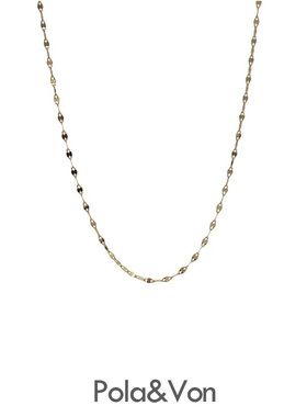 S925纯银波光粼粼项链女轻奢小众设计高级感镀K金细链素链锁骨链