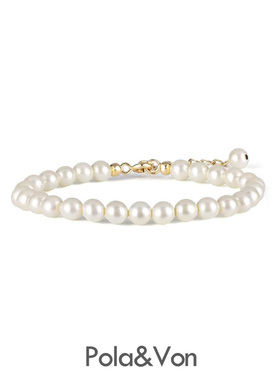 法式复古正圆高光施家珍珠手链女轻奢高级设计感精致细款百搭手饰