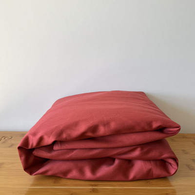 纯棉全棉贡缎红色婚庆床笠床垫套