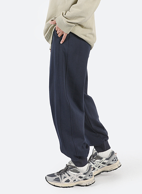 BEVOLAND春秋冬季加绒加厚宽松百搭运动卫裤男士休闲束脚裤长裤潮