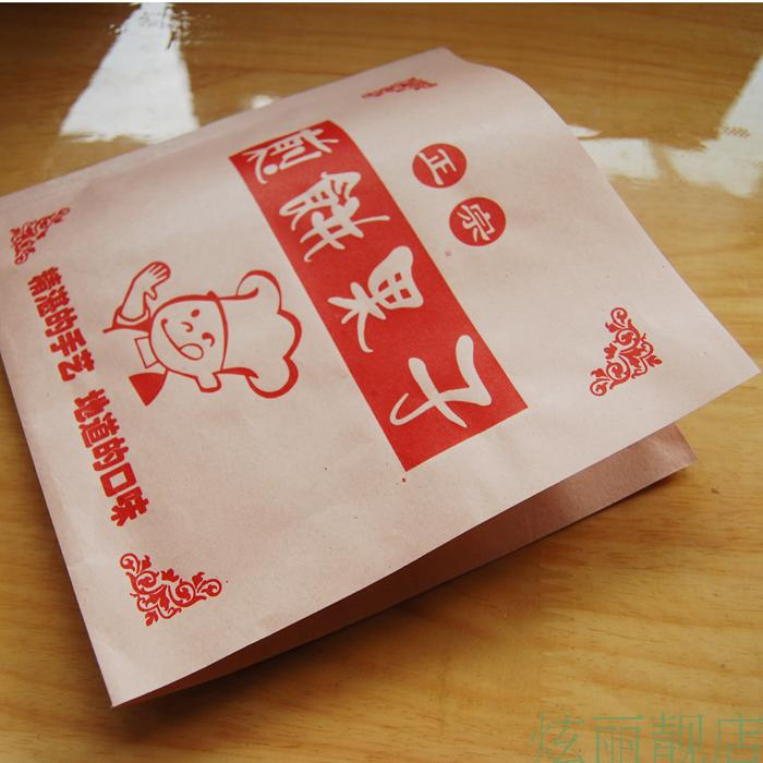 煎饼袋子食品包装袋小吃杂粮煎饼纸袋煎饼果子纸袋 大款纸袋100个