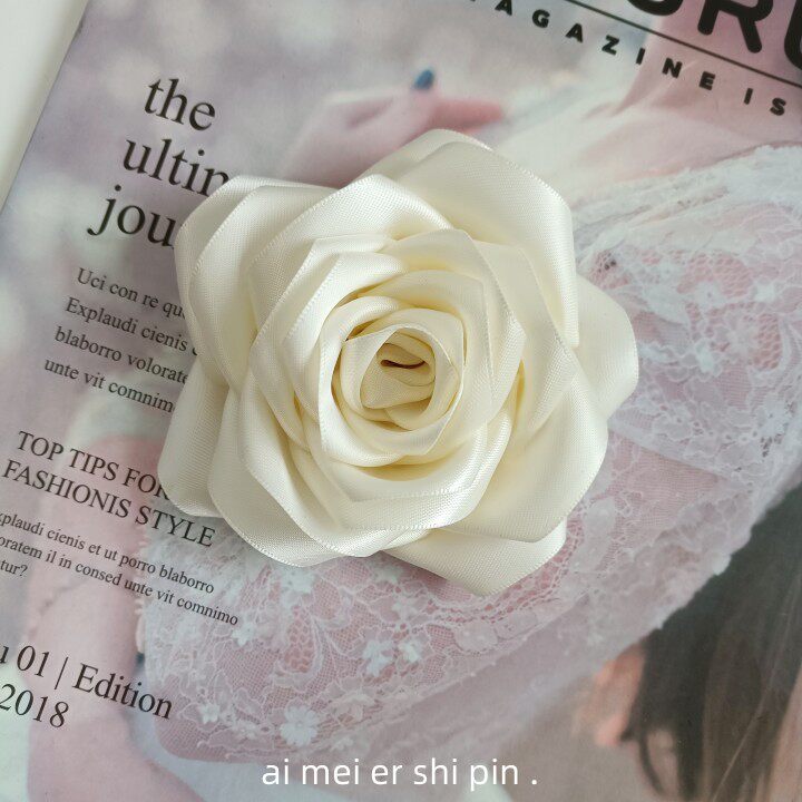 手工立体超大花朵胸针西装大衣别针拍照婚纱礼服缎带玫瑰花配饰