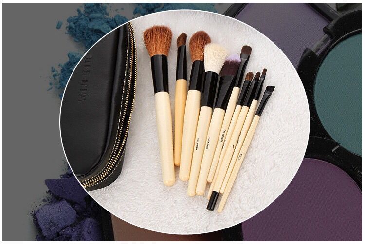 10支高档 动物毛专业化妆刷套装工具彩妆刷子便携羊毛