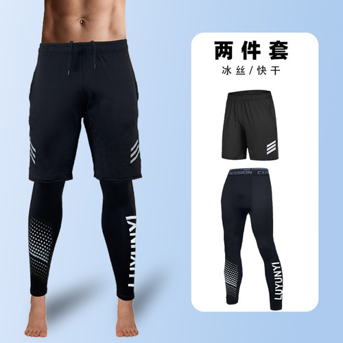 紧身裤男骑行打底健身短裤速干