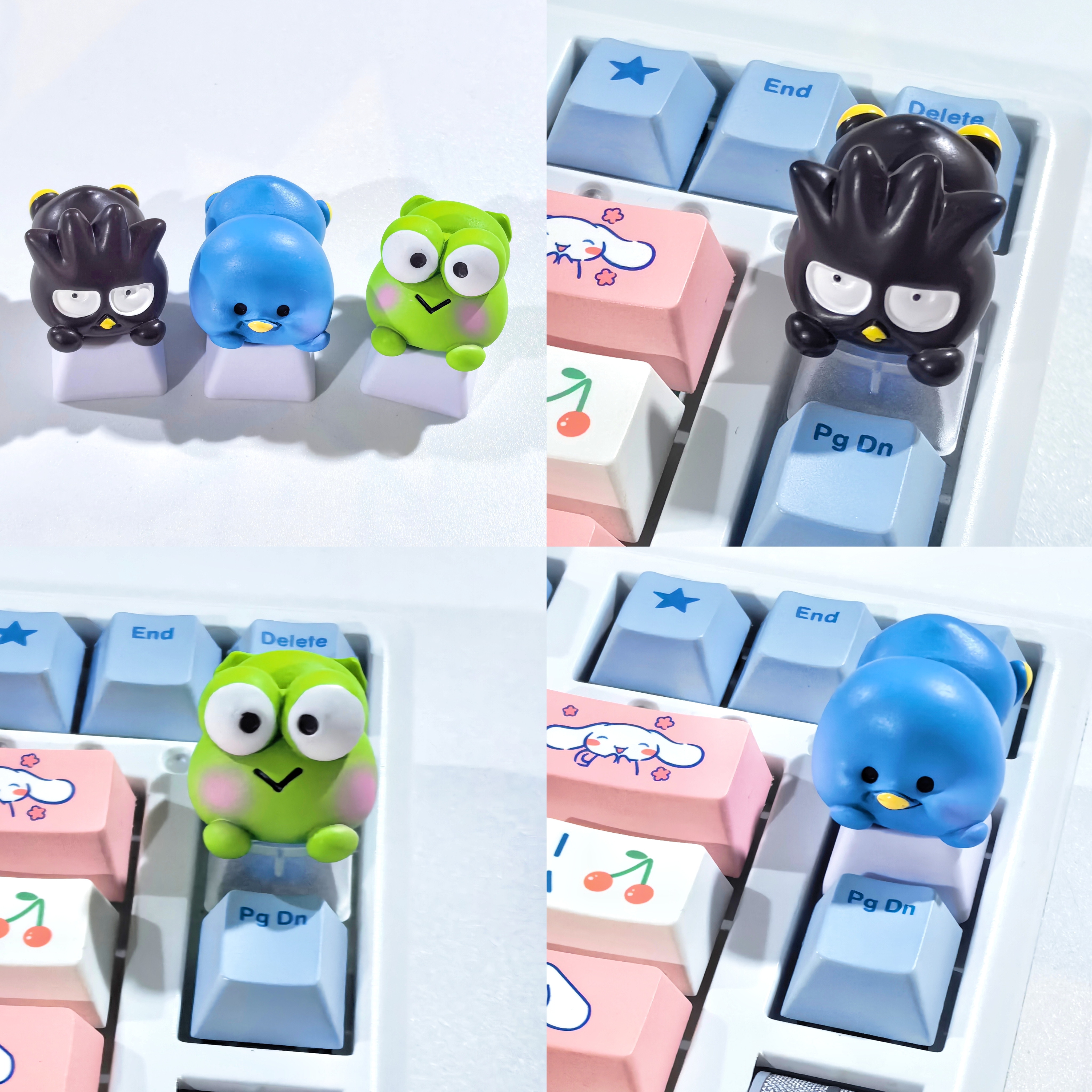 手工可爱卡通趴趴企鹅机械键盘个性键帽青蛙按键高颜值十字轴可用