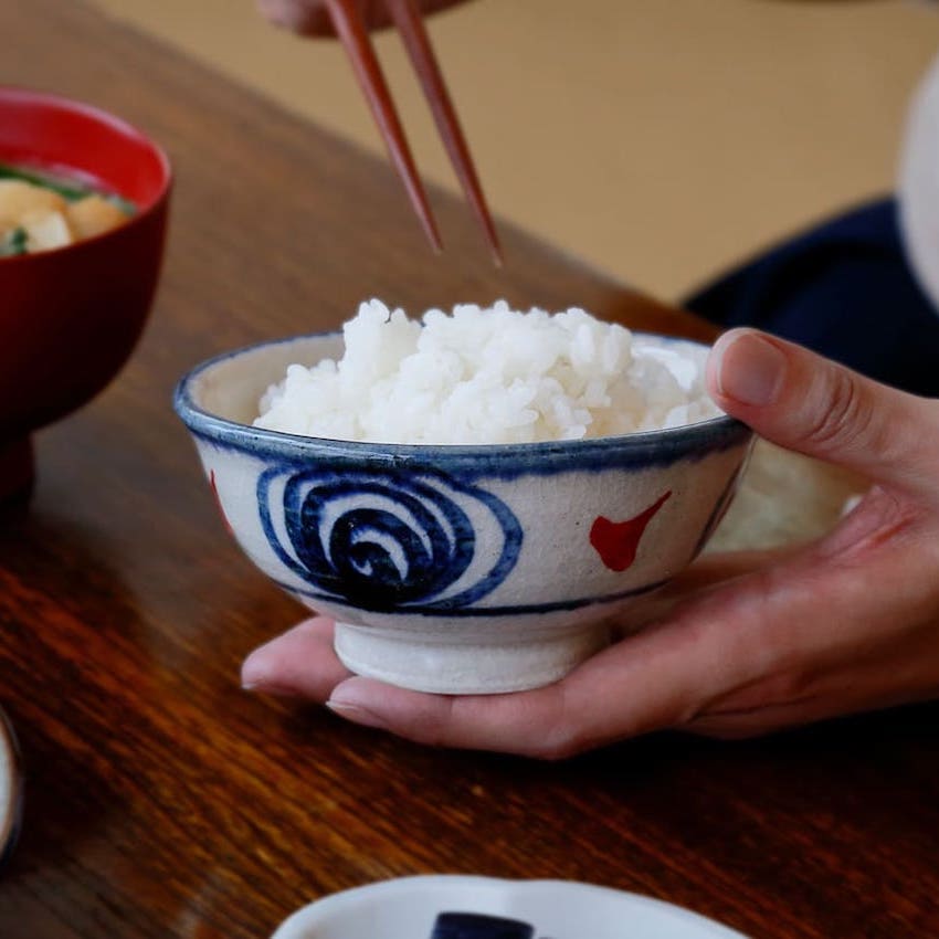 现货 日本进口 濑户烧 马眼纹手工陶制饭碗餐碗