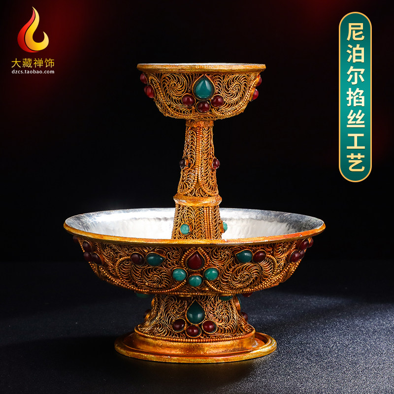 供护法杯黄铜尼泊尔掐丝供水杯