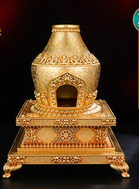 慧宝烟供炉黄铜福聚炉烟供食子香炉家用烟供盘火供炉煨桑香具套装