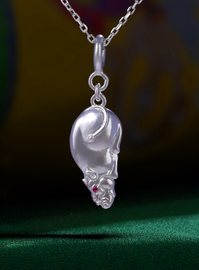 S925银黄财神财宝鼠吊坠藏民族风