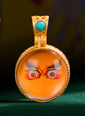 情侣款S925银彩绘嘎乌盒吊坠