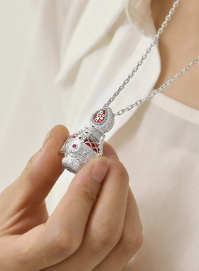 长寿宝瓶藏式银制S925银嘎乌盒