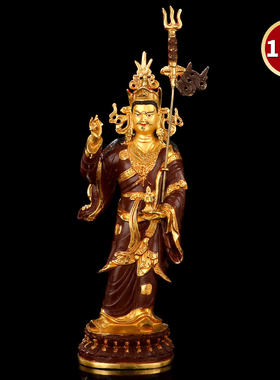 尼泊尔鎏金莲花生大士密宗佛像