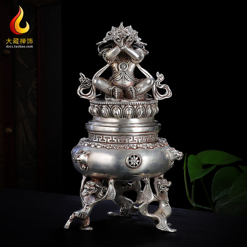 熏香炉藏式仿古黄铜金刚持烟供炉