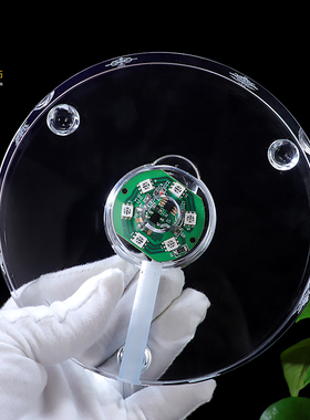 水晶led灯可插电透明摆件底座