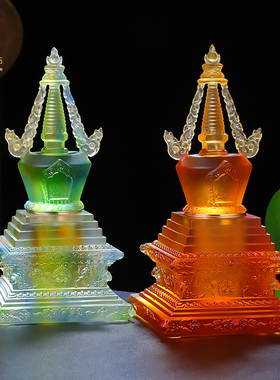 古法琉璃禅意客厅礼佛供奉菩提塔