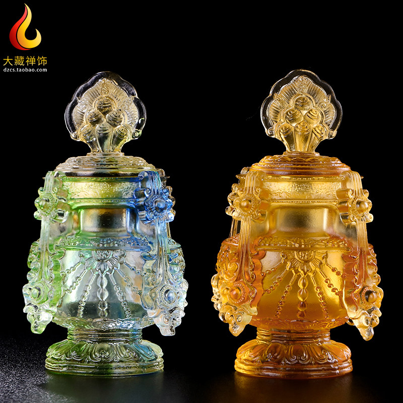 龙王宝瓶摆件密宗用品古法琉璃供佛用品西藏摩尼宝宝瓶地藏宝瓶壶