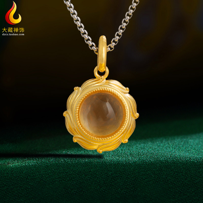 S925纯银嘎乌盒吊坠透明盒子