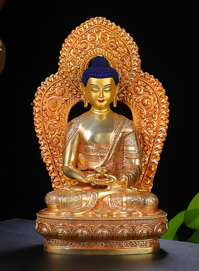 黄铜民族风客厅阿弥陀佛摆件