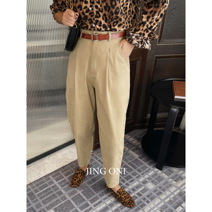 宽松显瘦休闲哈伦韩版 新款 小个子送腰带 子女2025年春季 高腰直筒裤