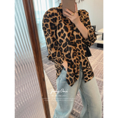 时尚 豹纹长袖 显瘦气质 新款 上衣宽松衬衣法式 衬衫 女上衣2024年春季