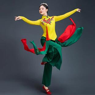 秧歌服演出服女中老年广场舞扇子舞元旦新款套装腰鼓古典舞蹈服装