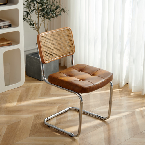 藤编椅子实木家用靠背餐椅