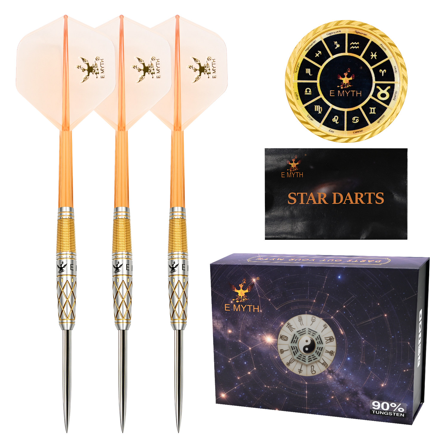 E MYTH 磐·金牛 新品90%钨钢硬/软式专业比赛飞镖 耐摔