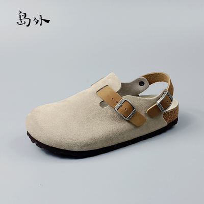 岛外DAOWAI勃肯鞋2025新款半包头后带软木拖日系休闲复古文艺风