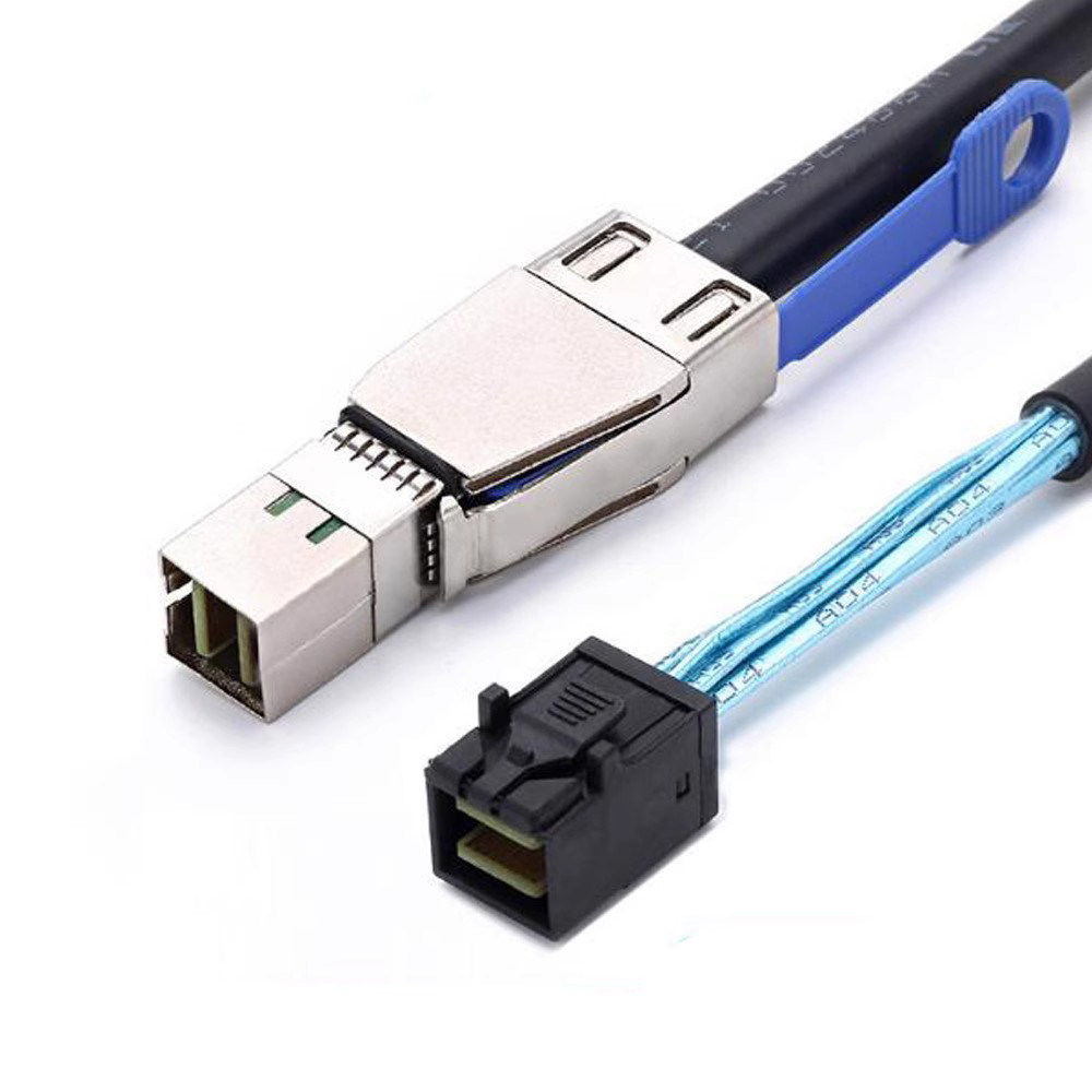 miniSAS HD SFF-8644转8643服务器 磁盘阵列高速数据线 1米2米3米