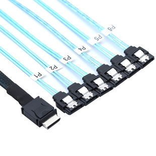 PCIE Oculink SFF 8611 4I转6个SATA 7P母头服务器硬盘高速转换线