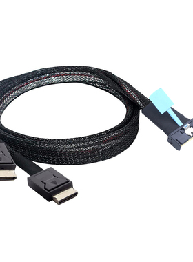 Gen5 MCI0 8X 8I 74P转2个Oculink SFF-8611 4I服务器高速连接线