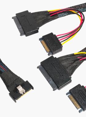 PCIE GEN5 MCIO 8X 8I转2口SFF-8639 带15p供电 U.2 SAS服务器