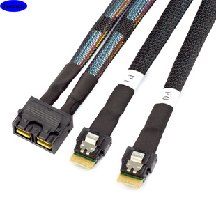 MINI SAS HD SFF-8643 8I转2X Slimline SAS SFF-8654 4I连接线