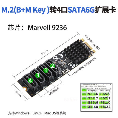 4口M.2硬阵列卡支持RAID