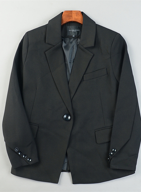 精品外贸单女士垫肩西装外套L85544修身一粒扣春秋OL通勤休闲西服