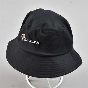 潮牌刺绣全棉渔夫帽男女L83437黑色可折叠户外旅游帽时尚遮阳帽子