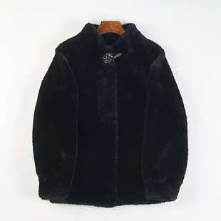 高级慵懒仿貂绒皮毛一体外套女12.30H85448冬季 轻奢保暖皮草大衣