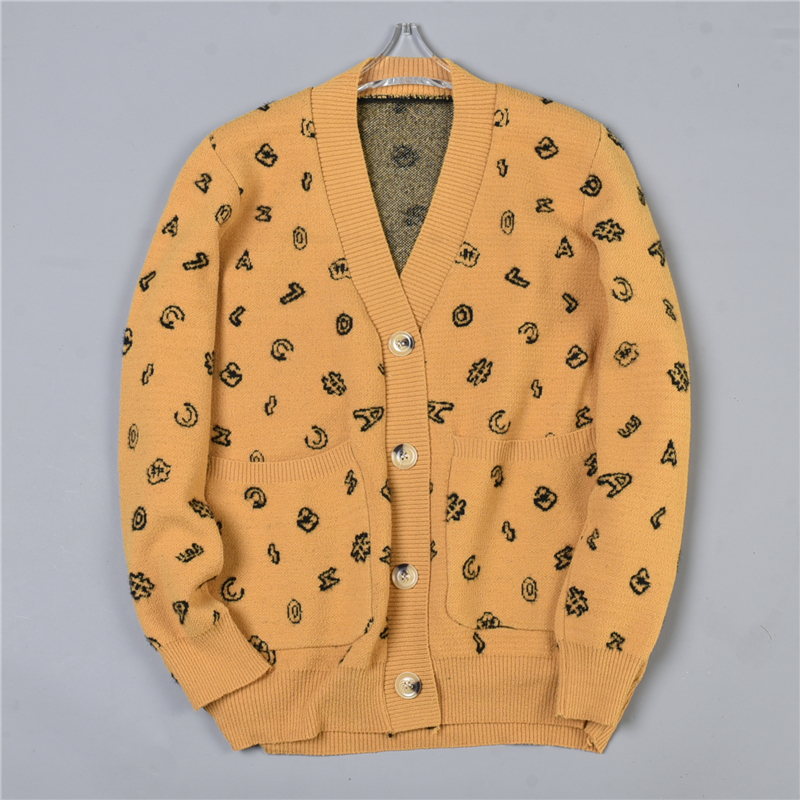 女生韩版植绒字母长袖针织开衫