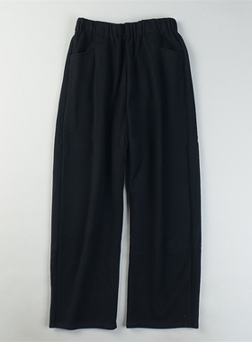 精品加厚保暖宝宝绒毛呢阔腿裤女L85513冬季高腰显瘦修腿型长裤子