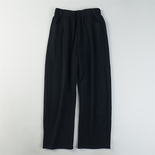 精品加厚保暖宝宝绒毛呢阔腿裤女L85513冬季高腰显瘦修腿型长裤子